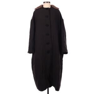 Lanvin 2006 River Collection Castor Beaver Collar Wool Blend Coat 40
